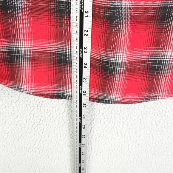 Dixxon Shirt Mens Medium Red Black Plaid Flannel Button Up So Cal D Tech - Picture 4 of 8